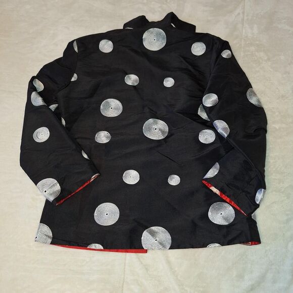 "Johnny Was-esq" Reversible stylish polka dot embroidered coat Mint - Picture 5 of 5